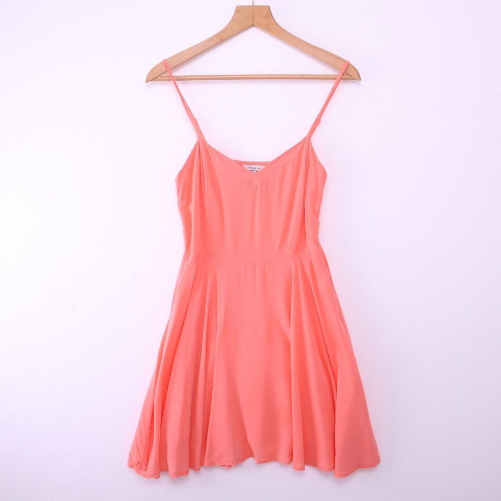 TALULA ARITZIA Lipinski Soft Flowy Fit & Flare Tank Mini Coral Dress